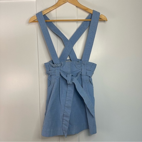 🎆 Urban Outfitters Paperbag Overall Skirt Corduroy Blue XS meadow cottage core - Picture 5 of 11